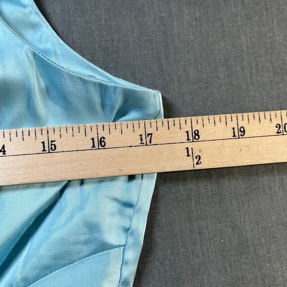 Abercrombie & Fitch Dress Medium Blue Satin One Shoulder Twist Front Formal Hoco - Picture 10 of 10